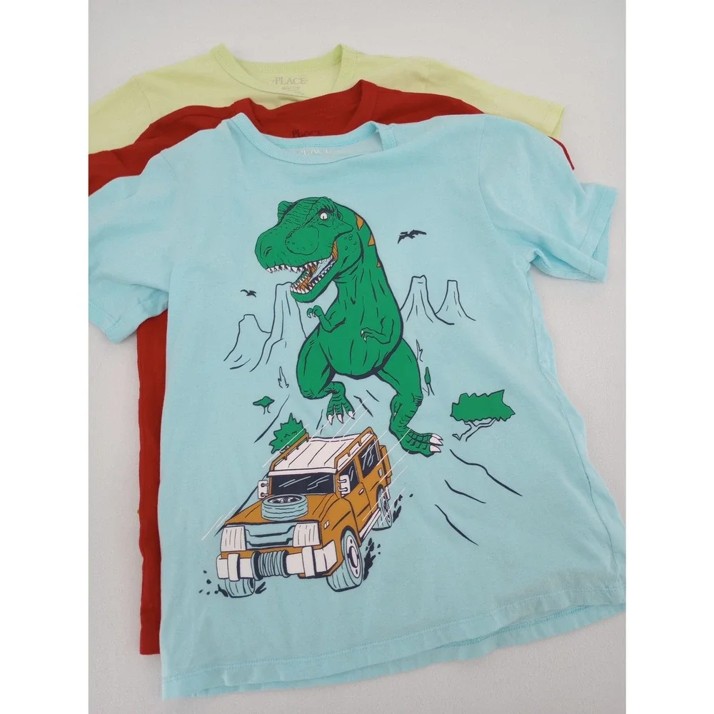 The Children's Place Graphic T-Shirts Kids Size‎ M 7/8 Dinosaur Set of 3
